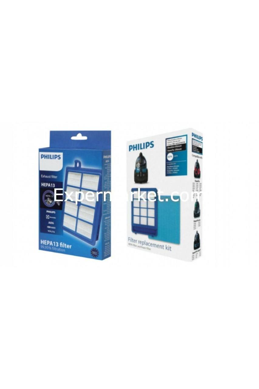 PHILIPS FC 9924 MARATHON ULTİMATE FİLTRE SETİ KOMPLE ÖN FİLTRE VE ARKA FİLTRE SETİ ( Sünger Dahil )